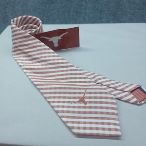 We Are Texas UT Longhorns Gingham Necktie Burnt Orange White NCAA #5738